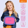 thumbnail image 3 of Bentgo Kids Bento-Style 5-Compartment Leak-Proof Lunch Box - Ideal Portion Sizes for Ages 3 to 7 - Durable, Drop-Proof, Dishwasher Safe, BPA-Free, & Made with Food-Safe Materials (Fuchsia), 3 of 7