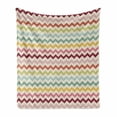 thumbnail image 1 of Chevron Soft Flannel Fleece Blanket, Boho Style Old Fashioned Symmetrical Chevron Lines with Long Downward Strokes Art, Cozy Plush for Indoor and Outdoor Use, 60" x 80", Multicolor, by Ambesonne, 1 of 6