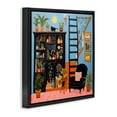 thumbnail image 4 of Stupell Industries Eclectic Fun Bookshelf Furniture Painting Black Floater Framed Canvas Art Print Wall Art, 25 x 25, 4 of 10
