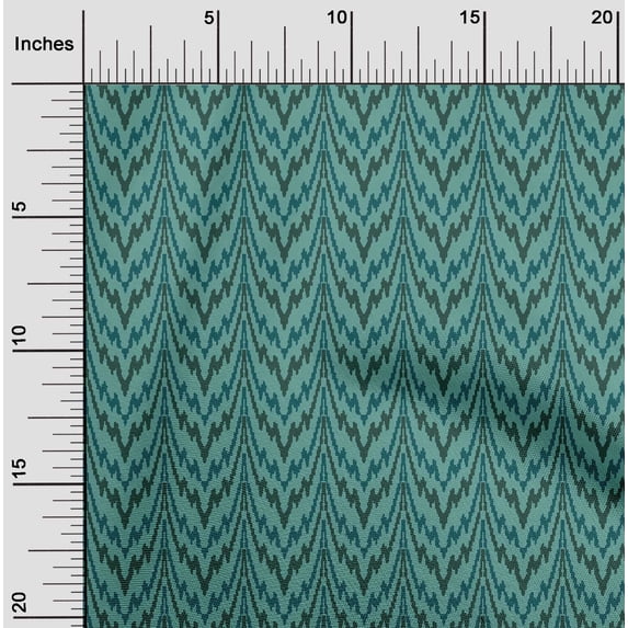 oneOone Organic Cotton Poplin Twill Fabric Zig Zag Flame Stitch_Printed Craft Fabric BTY 42 Inch Wide