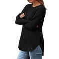 thumbnail image 5 of SDNall Sweaters For Women，Long Sleeve Shirts For Women 2025 Fall Clothes Tunic Tops Loose Fit Dressy Crewneck Pullover Sweaters Curved Hem, 5 of 5