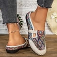 thumbnail image 5 of Rokment Women's Bohemian Ethnic Mules Dress Slides Sandals Beach Summer Vintage Casual Closed Toe Wedge Low Heels Comfortable Walking Half Slippers Clogs for Wide Width Red Size 9.5, 5 of 7