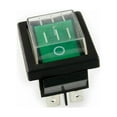 thumbnail image 1 of 4 Pins Green Rocker Switch With Water Proof Cover Dpst Durable Plastic, 1 of 8