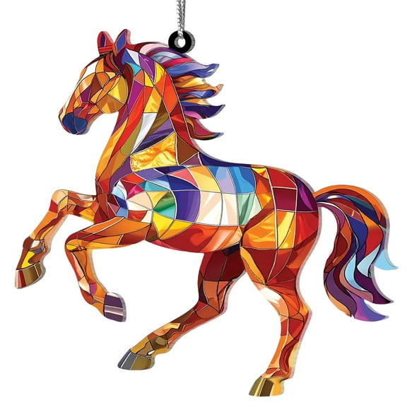 Mayakma Ornament-Hanging Decorations-Horse Acrylic Ornaments with Story Card Horse for Women for Just Girls Who Love Horses Spirit Horses Christmas Ornament for Tree
