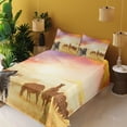 thumbnail image 2 of Ambesonne Savanna Fitted & Top Sheet Set with Shams, Colorful South Wild Zebra, Multicolor, 2 of 5