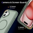 thumbnail image 4 of Dteck Magnetic & Seamless Stand for iPhone 16, Compatible with MagSafe, Military Grade Drop Protection, Slim Frosted Rugged Kickstand Phone Case for iPhone 16,Green, 4 of 6