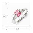 thumbnail image 2 of Sterling Silver Pink and White Cubic Zirconia Ring - Size 7 - Measures 2mm Wide, 2 of 2