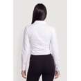 thumbnail image 4 of Women's Poplin Ruched Side Button Front Shirt, 4 of 4
