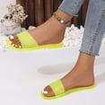 thumbnail image 4 of Women's New Summer One-line Flat Clear Jelly Candy Beach Slippers Summer Sandals Yellow 38, 4 of 7