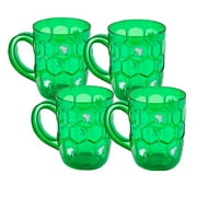 St Patricks Day Beer Mugs Shamrock 22 oz Plastic Cups, Green, 4 CT by Veil Entertainment