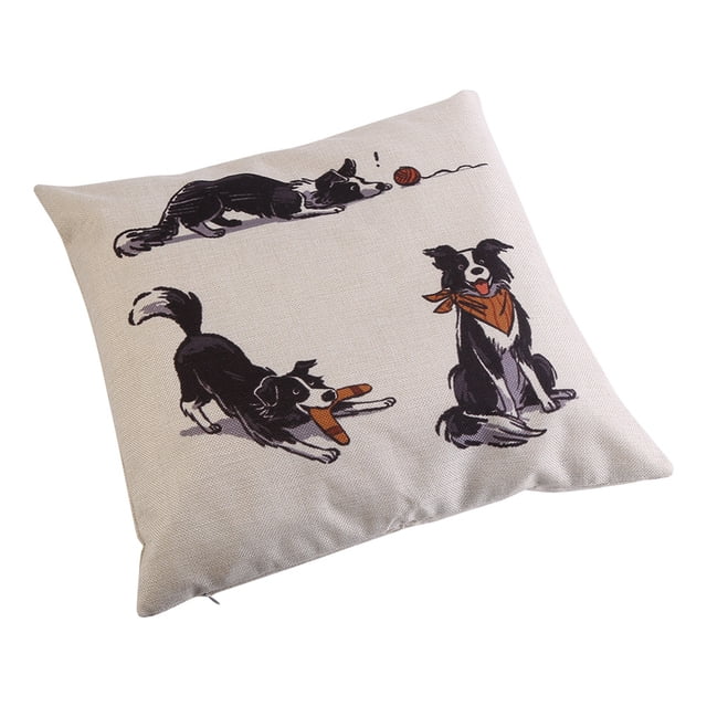 Funda de almohada de perro salchicha de dibujos animados, funda de cojín suave, decoración para sofá y dormitorio, 45x45cm #2