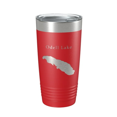 

Odell Lake Map Tumbler Travel Mug Insulated Laser Engraved Coffee Cup Oregon 20 oz Red