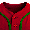 thumbnail image 3 of Casaca Jersey Béisbol México Bordado Colores Verde Negro Rojo Diseño Clásico Botones Cuello Redondo, 3 of 5