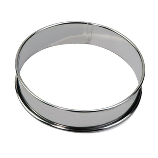 Cortador de galletas de acero inoxidable con forma de anillo para crumpet, herramienta para cortar fondant. plata 10cm