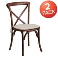 thumbnail image 5 of BizChair 2 Pk. Stackable Mahogany Wood Cross Back Chair with Cushion, 5 of 7