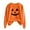 Orange4, variant on ,Oversized Halloween Pumpkin Face Sweatshirts for Women Casual Loose Comfy Funny Graphic Printed Pullovers Sweatshirt Ladies Crewneck Solid Color Fall Hoodless Tops Orange7 M