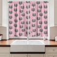 thumbnail image 2 of Ambesonne Cat Kitchen Curtains, Greyscale Pet Portrait, 55"x45", Grey Pink Pale Pink, 2 of 3