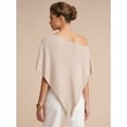 thumbnail image 6 of LMLYSoH Women Knit Poncho Loose Solid Off One Shoulder Irregular Hem Coverup Tops Casual Asymmetrical Shrug Sweaters, 6 of 7