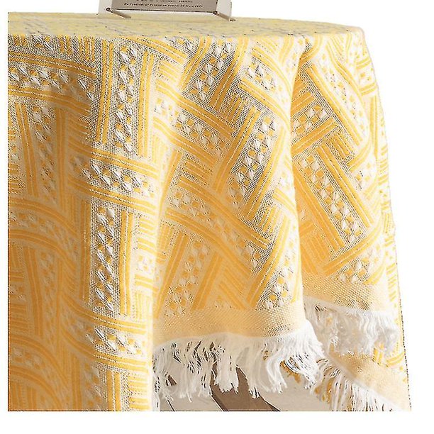 Vinta Yellow Knitting Tablecloth Rectangular Simple Hotel Banquet Dining Home R Mantel Cover