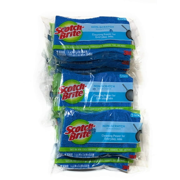 3M Scotch Brite Scrub Sponge Pack 10, Non Scratch