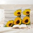thumbnail image 3 of Spring Sunflowers Outdoor Waterproof Pillow Covers, Yellow Floral Turquoise Farmhouse Grey Wooden Decorative Square Throw Pillowcase Sofa Cushion Sham for Patio/Couch/Chair, 20"x20" 2 Pack, 3 of 8