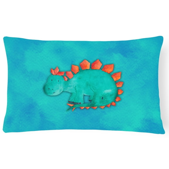 Carolines Treasures BB7399PW1216 Stegosaurus Watercolor Canvas Fabric Decorative Pillow  12H x16W multicolor