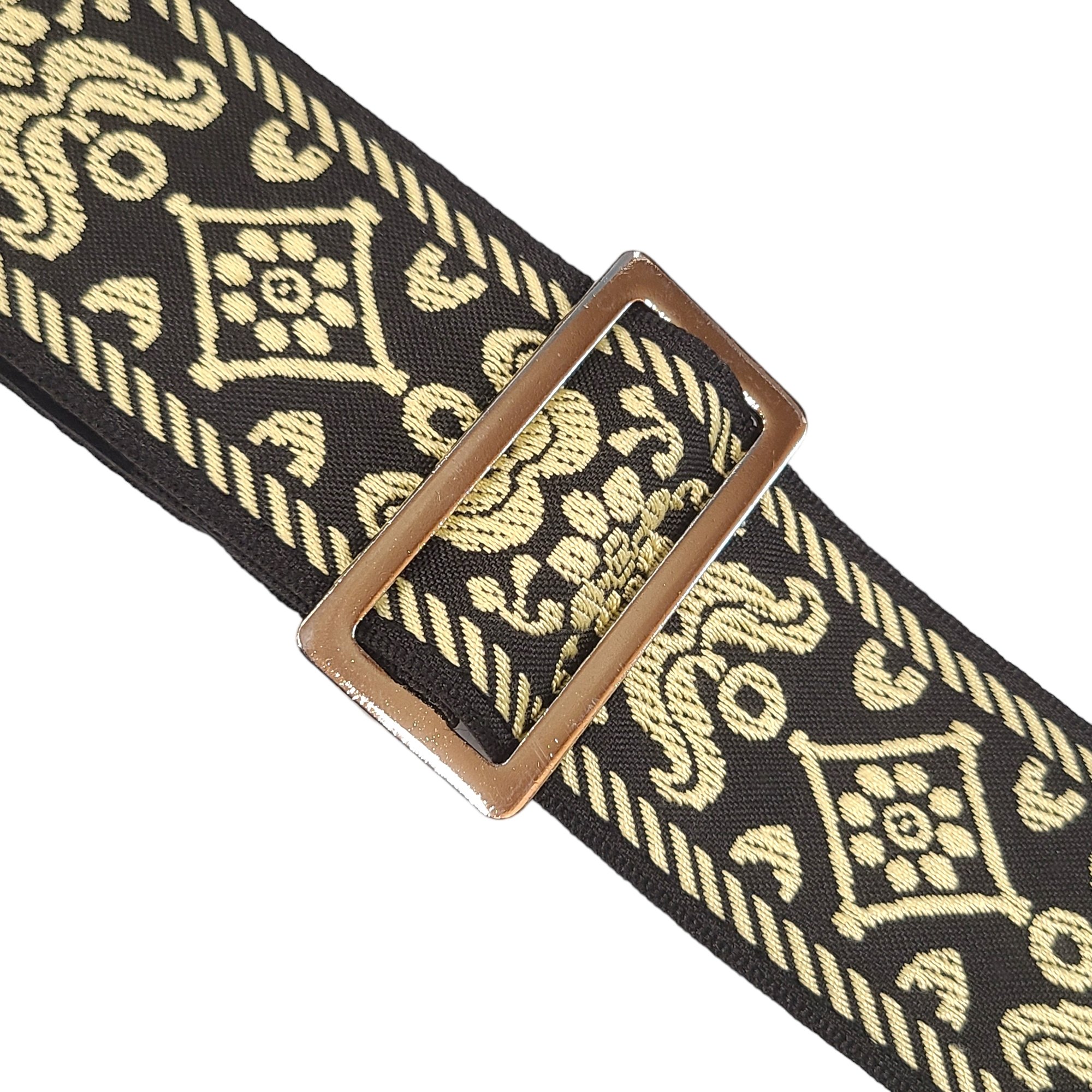 Ace Guitar Strap Vintage Style Jacquard Weave Old Gold