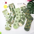 thumbnail image 5 of Cute crew socks with floral pattern for women, teens, girls, cottagecore, ruffles, vintage, 5 of 7