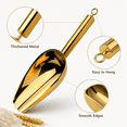thumbnail image 4 of ABCISI Stainless Steel Ice Scoop, Gold 9.84 in Food Scoop with Thickened Metal, Mirror Finish and Hanging Loop for Candy, Flour, Nuts, Popcorn, Kitchen Bar Party Wedding, 4 of 7
