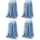 thumbnail image 1 of wonima02 4 Pack Commercial Mop Head Replacement, Heavy Duty Tube Microfiber Mops for Floor Cleaning, Universal Looped End Absorbent Mop Head Refills for Home, Industrial School (43oz), 1 of 1