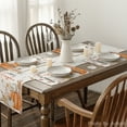 thumbnail image 3 of Smile Hello Pumpkin Floral Maple Leaves Fall Table Runner and Placemats 13 x 72, 12 x 18, 3 of 14