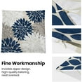 thumbnail image 5 of Navy Blue White Pillow Covers 16x16 Set of 2, Gray Abstract Dahlia Farmhouse Decorations Throw Pillow Covers Geometry Design Summer Outdoors Decorative Linen Cushion Case for Couch Sofa Home, 5 of 6