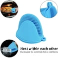 thumbnail image 4 of 2 Pairs Mini Heat Resistant Silicone Oven Mitts for Cooking and Baking (Blue, Green), 4 of 5