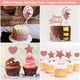 thumbnail image 5 of Juego de adornos de feliz cumpleaños con forma de corazón y estrella de oro rosa, con globo de confeti, 5 of 5