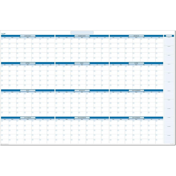 Sky Blue Undated Annual Yearly Dry and Wet Erasable Wall Calendar 32 in. x 48 in. (H-MA-JD)