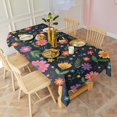 thumbnail image 3 of Pioneer Flower Floral Print Pattern Rectangle Tablecloth 60"x120", Waterproof Polyester Table Cloth, Wipeable Spillproof for Dining Camping Indoor Outdoor, 3 of 6