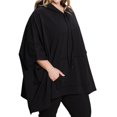 thumbnail image 4 of Women’s Black Plus Size Oversized Poncho Hoodie Set, 4 of 7