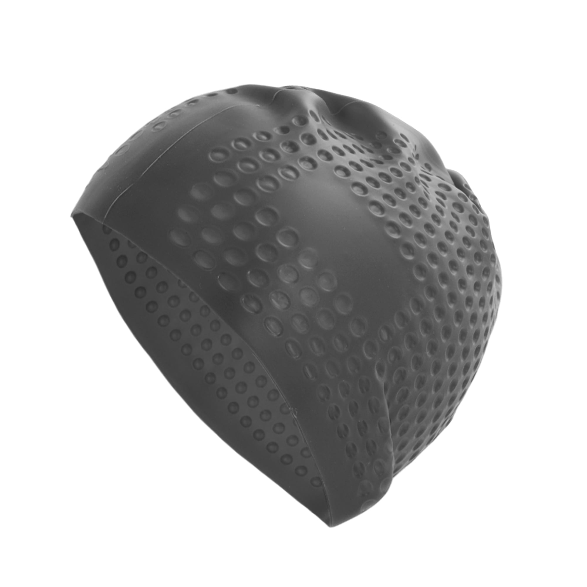 Unique Bargains Waterproof Bubbles Texture Swimming Cap Black