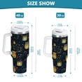thumbnail image 6 of Yayeee 40oz Stainless Steel Tumbler with Straw and Handle Double-Wall Insulated Travel Water Bottle, Orange Fireflies Pattern, 6 of 8