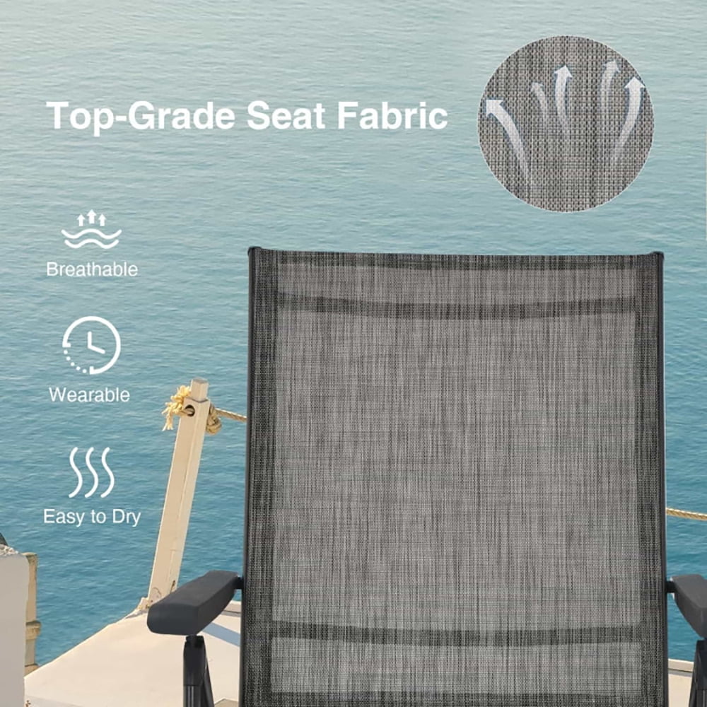 GVN Outdoor Chaise Lounge, 2 Pieces Foldable Chaise Lounge Chair with 2-Position Footrest-Gray, Outdoor Chaise Lounge Chair for Pool Backyard Beach GVN Outdoor Chaise Lounge, 2 Pieces Foldable Chaise Lounge Chair with 2-Position Footrest-Gray, Outdoor Chaise Lounge Chair for Pool Backyard Beach