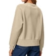 thumbnail image 6 of Horkkom Sweatshirt for Women Long Sleeve Crewneck Pullover Sweatshirts Casual Solid Color Cropped Sweatshirts M, 6 of 8