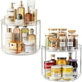 thumbnail image 5 of LazySpin 2 Tier Lazy Susan Turntable Cabinet Organizer, Rotating Kitchen Spice Organizer, Storage Rack for Kitchen, Fridge and Bathroom, Makeup Holder Cosmetic Storage and Organizer Clear, 5 of 8