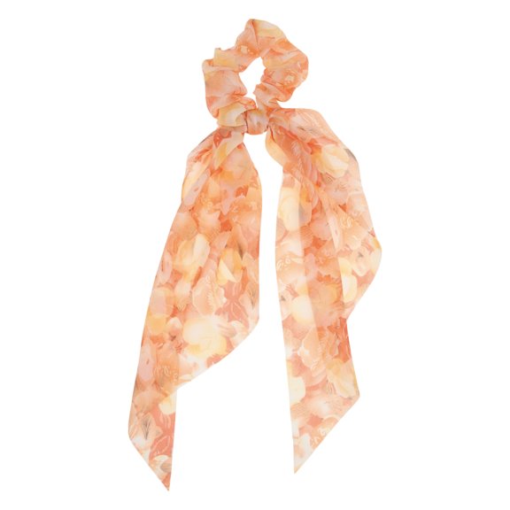 Unique Bargains 1 Pc Stylish Floral Ribbon Hair Elastics Hair Ties Orange