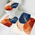 thumbnail image 3 of Navy Blue Burnt Orange Bath Mat 3 Piece Bathroom Rug Set, Geometric Modern Boho Art Non Slip Bath Rug Contour Mat and Toilet Lid Cover, Absorbent Shower Mats Soft Bath Rugs and Mats Sets, 3 of 8