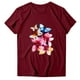 thumbnail image 5 of Gibobby Casual Playera de Manga Corta para Mujer Camiseta informal para mujer, camiseta a la con estampado Floral, camiseta manga corta con temperamento suelto, cam(Vino,CH), 5 of 5