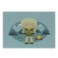 thumbnail image 1 of Explore Cutting Board, Cartoon the Forest with Mountains Trees Mushroom and Campfire Design, Decorative Tempered Glass Cutting and Serving Board, in 3 Sizes, by Ambesonne, 1 of 2