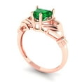 thumbnail image 2 of 1.06 ct Heart Cut Simulated Emerald Claddagh 18K Rose Gold Womens Engagement Ring, 2 of 5