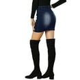 thumbnail image 3 of INSPIRE CHIC Women's Denim Skirts Zip Front Slim Fit High Waist Mini Jean Skirt XS Dark Blue, 3 of 7