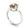 thumbnail image 2 of Clara Pucci 14K White Gold 2ct Champagne Solitaire Ring for Women, 2 of 7