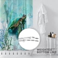 thumbnail image 3 of Sea Turtle Shower Curtain Sets,Starfish Seashell Coral Beach Bathroom Curtains,Ocean Themed Bath Curtain,Waterproof Fabric with 12 Hooks 72x72Inches, 3 of 5